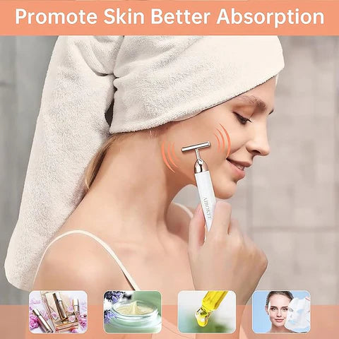 Gold Vibrating Electric Facial Massage Roller 🔥