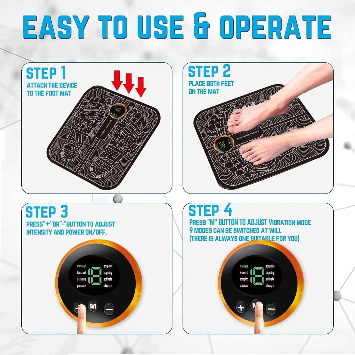 Foot Relaxer (8 Massage Modes With 19 Intensity Levels) 🔥
