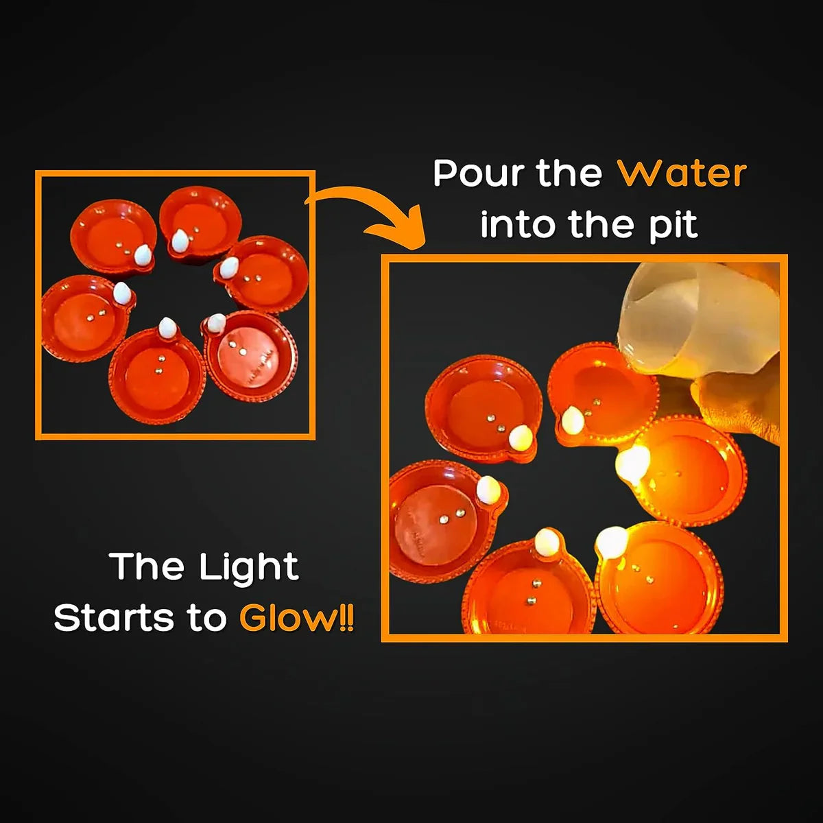 Reusable Water Sensor LED Diya 🪔 (🔥 Diwali Offer Limited Stock 🔥)