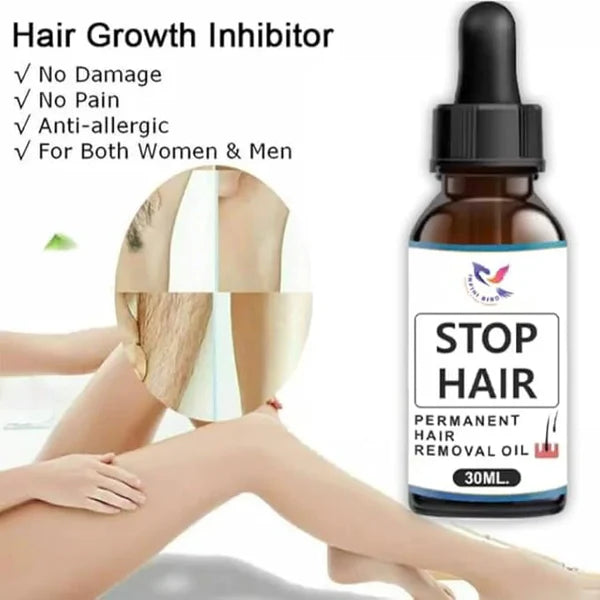 Painless & Natural Permanent Hair Removal Oil for Men & Women ✨