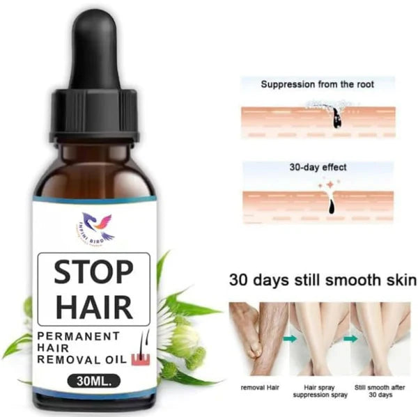 Painless & Natural Permanent Hair Removal Oil for Men & Women ✨