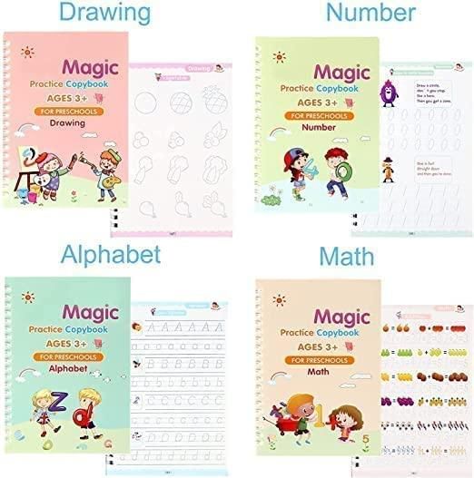 Reusable Magic Handwriting Practice Book (1 Set of 4 Books) ๐๐