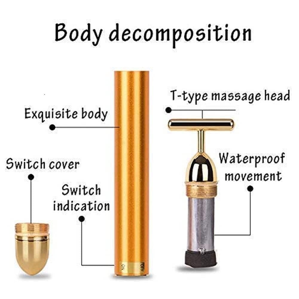 Gold Vibrating Electric Facial Massage Roller 🔥