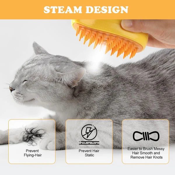 3 in 1 Pet Grooming Steam Brush for Dogs & Cats ๐ ๐