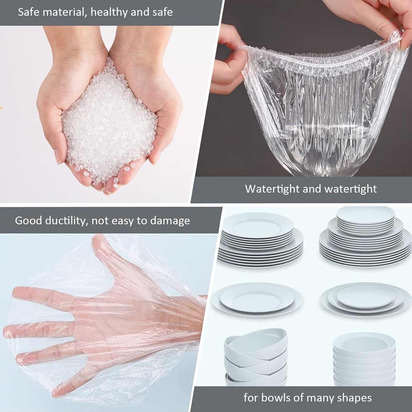 ๐ Reusable Fresh Keeping Bags - Elastic Food Storage Plastic Covers (Pack of 100) ๐ฅ
