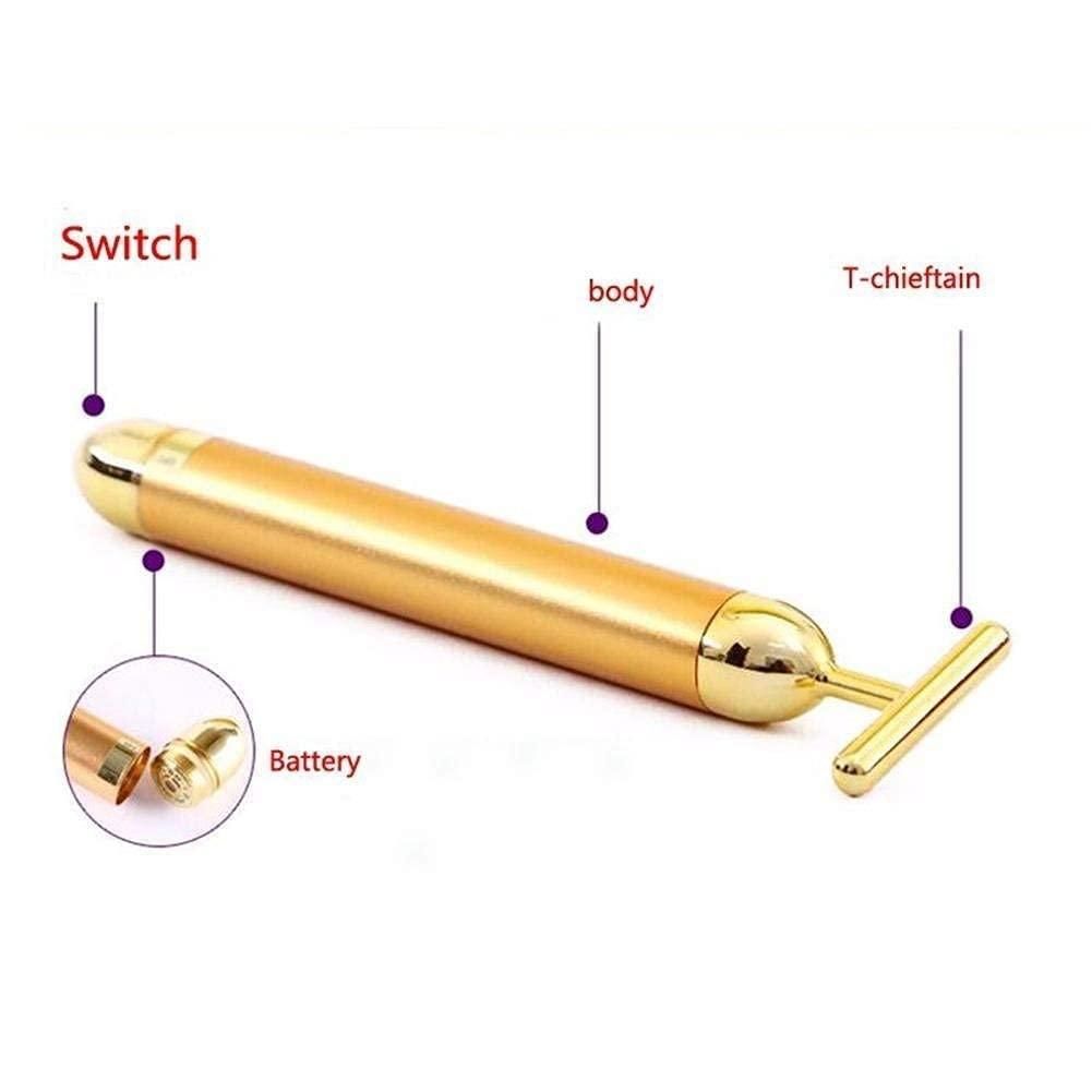 Gold Vibrating Electric Facial Massage Roller 🔥