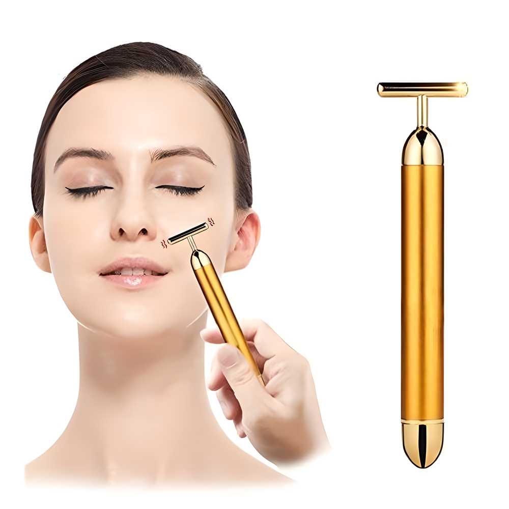 Gold Vibrating Electric Facial Massage Roller 🔥