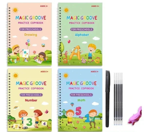 Reusable Magic Handwriting Practice Book (1 Set of 4 Books) ๐๐
