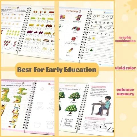 Reusable Magic Handwriting Practice Book (1 Set of 4 Books) ๐๐