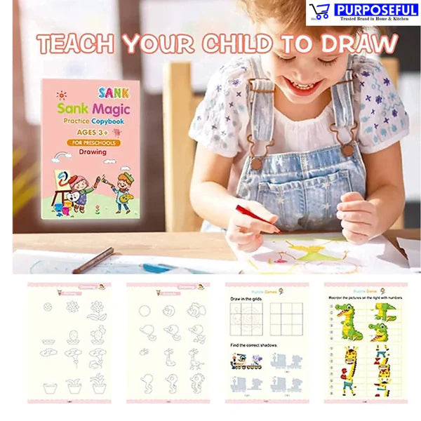 Reusable Magic Handwriting Practice Book (1 Set of 4 Books) ๐๐