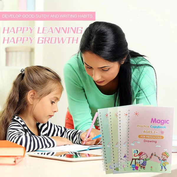 Reusable Magic Handwriting Practice Book (1 Set of 4 Books) ๐๐