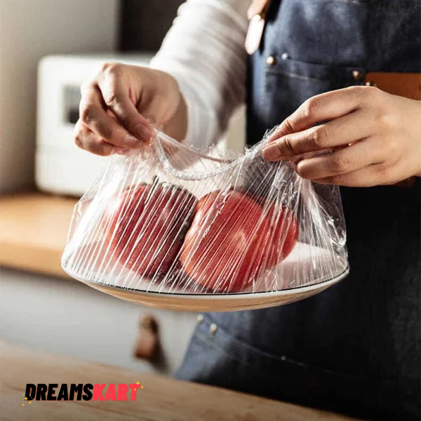 ๐ Reusable Fresh Keeping Bags - Elastic Food Storage Plastic Covers (Pack of 100) ๐ฅ
