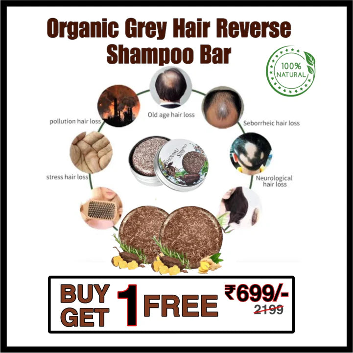 Naturally Made Organic Grey Reverse Shampoo Bar (Buy 1 Get 1 Free 😍) 🔥 Limited Time Offer 🔥