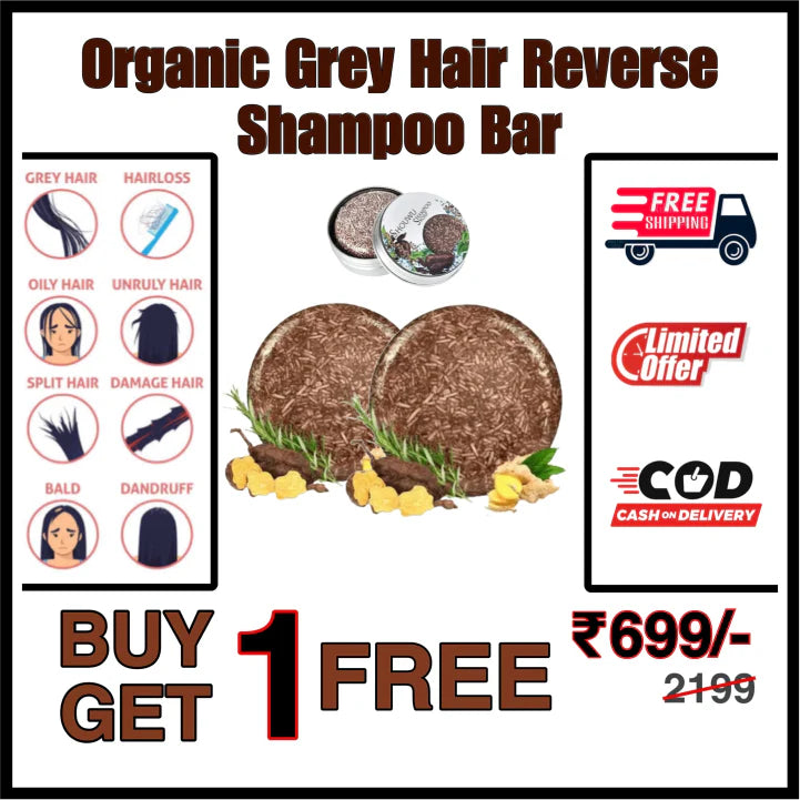 Naturally Made Organic Grey Reverse Shampoo Bar (Buy 1 Get 1 Free 😍) 🔥 Limited Time Offer 🔥