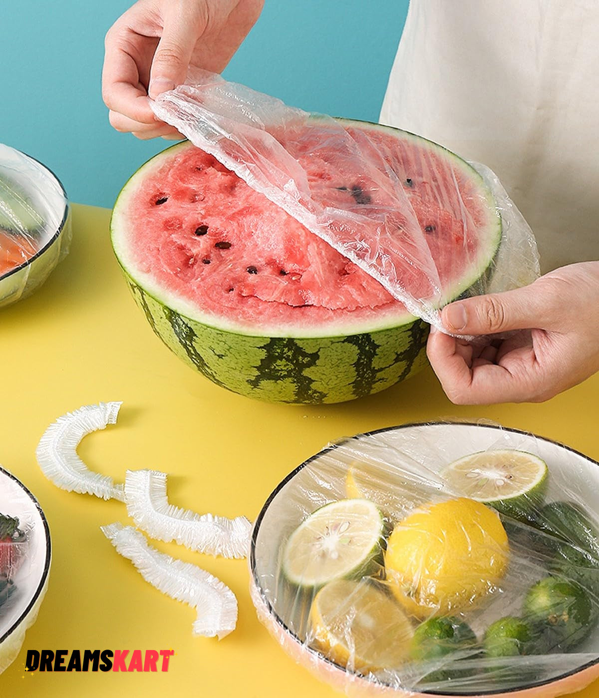 ๐ Reusable Fresh Keeping Bags - Elastic Food Storage Plastic Covers (Pack of 100) ๐ฅ