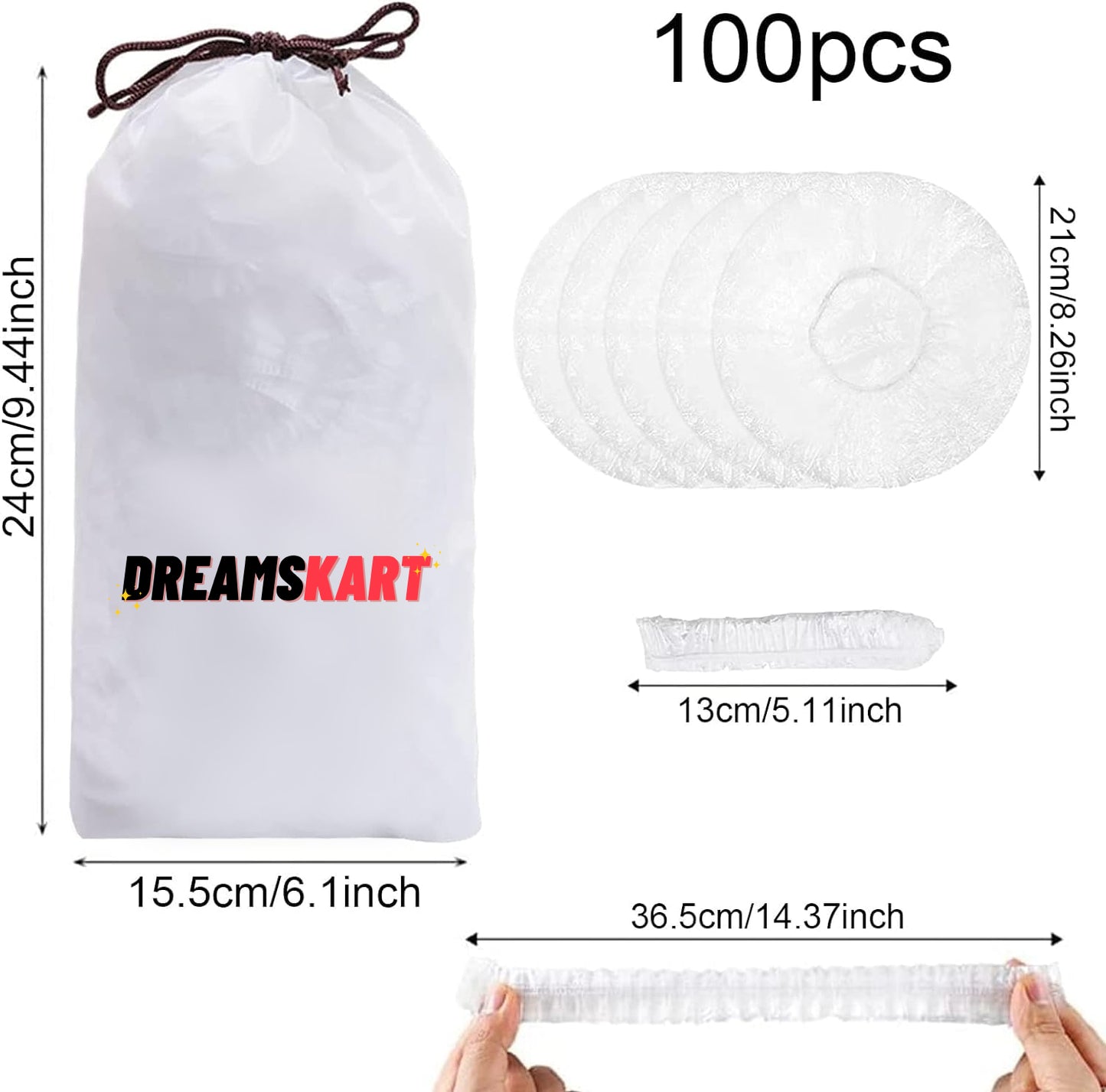 ๐ Reusable Fresh Keeping Bags - Elastic Food Storage Plastic Covers (Pack of 100) ๐ฅ