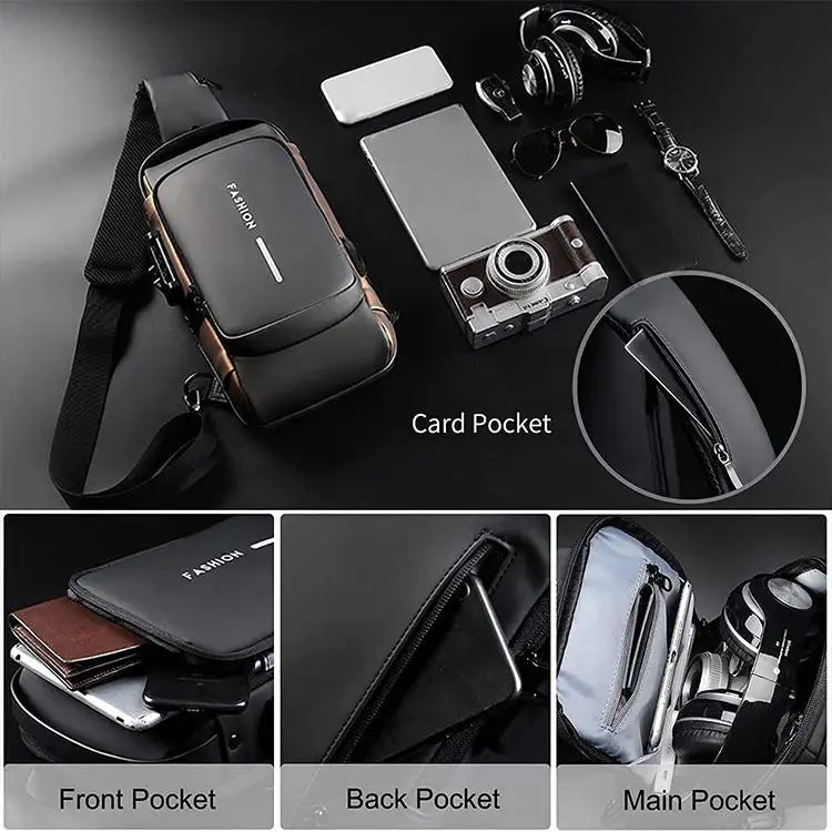 Anti-Theft USB Enabled Luxury Crossbody Sling Bag for Men and Women ๐ฅ
