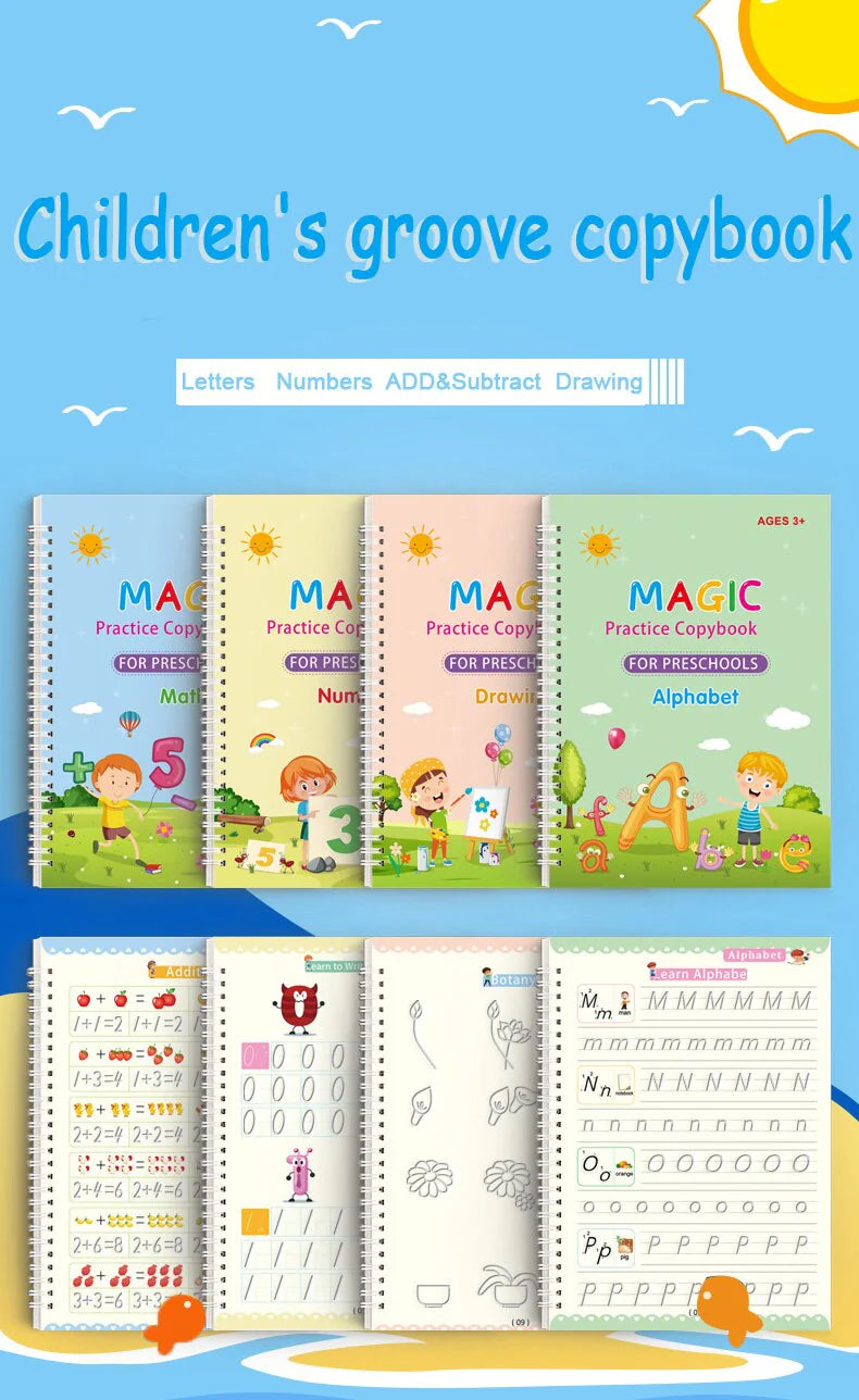 3D Groove Magic Book Set With Digital Writing Pad 📚🖊️