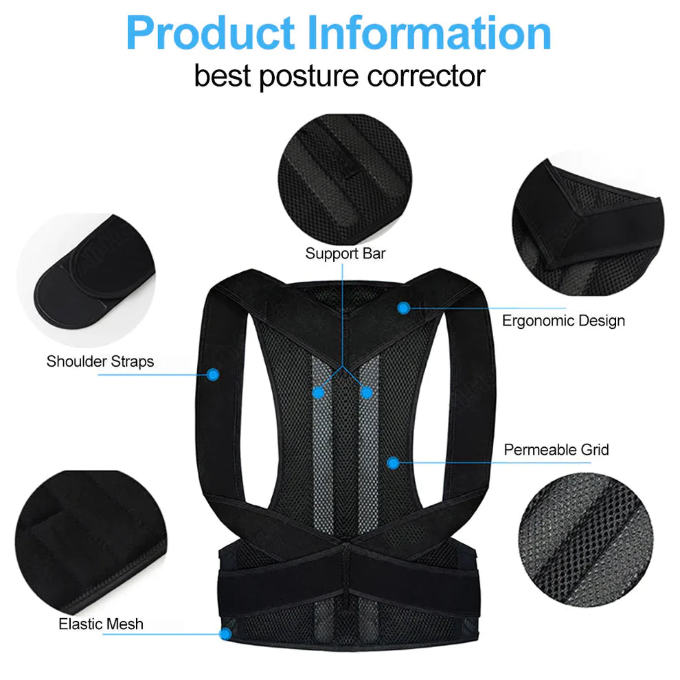 Posture Corrector Belt For Spine Support And Back Pain - Universal Free Size For Men & Women ✅