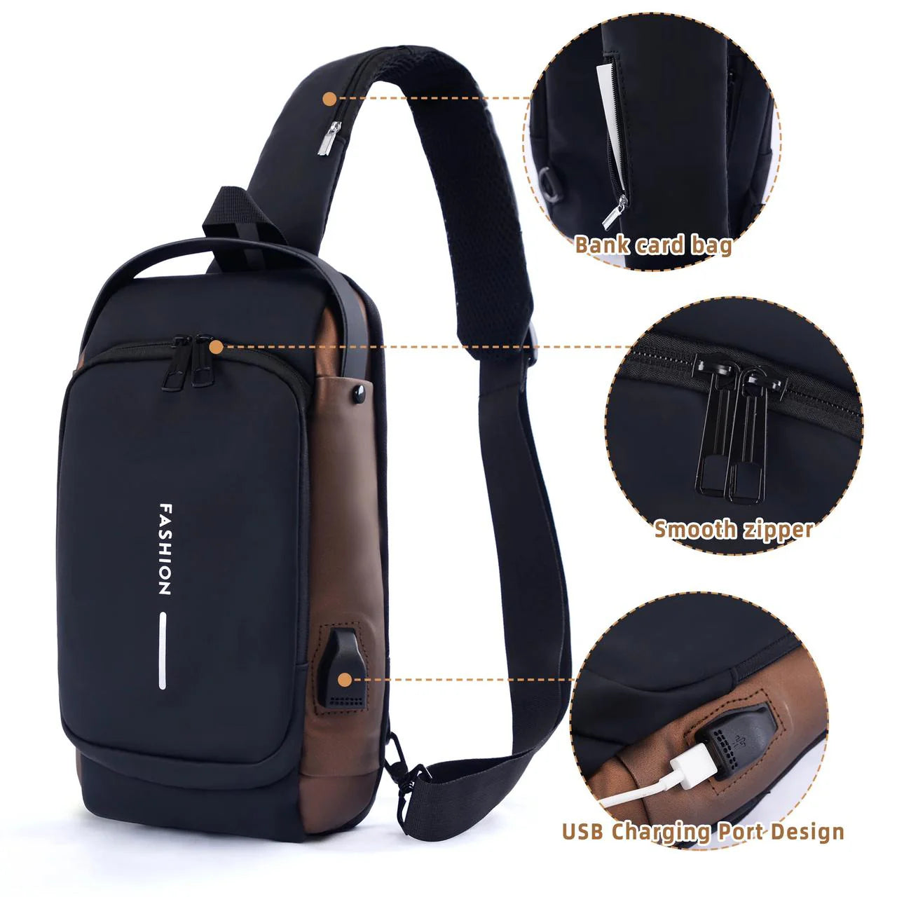 Anti-Theft USB Enabled Luxury Crossbody Sling Bag for Men and Women ๐ฅ
