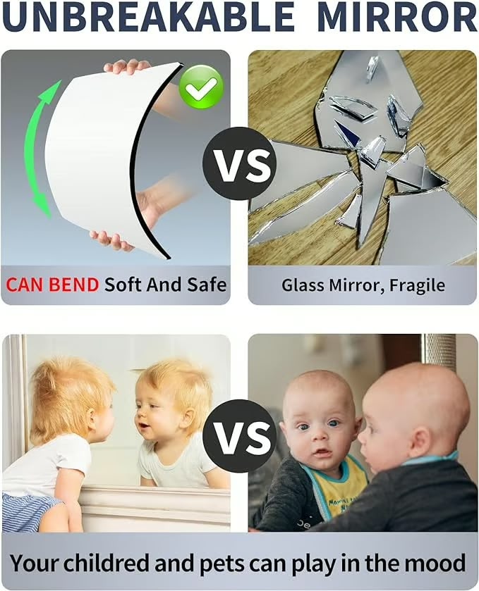 Shatter-proof Self Adhesive Wall Acrylic Mirror (Buy 1 Get 1 Free) 🔥