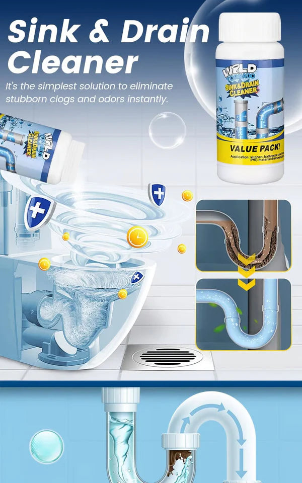 Powerful Sink & Drain Cleaner Powder (Buy 1 Get 1 Free) 🫧🧽