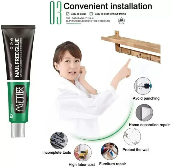 🛠️ Heavy Duty Nail Free Adhesive Glue (Buy 1 Get 1 FREE) 🔥
