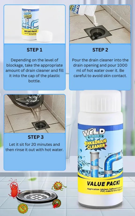 Powerful Sink & Drain Cleaner Powder (Buy 1 Get 1 Free) 🫧🧽