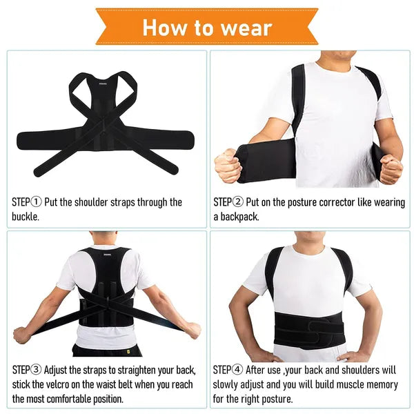 Posture Corrector Belt For Spine Support And Back Pain - Universal Free Size For Men & Women ✅